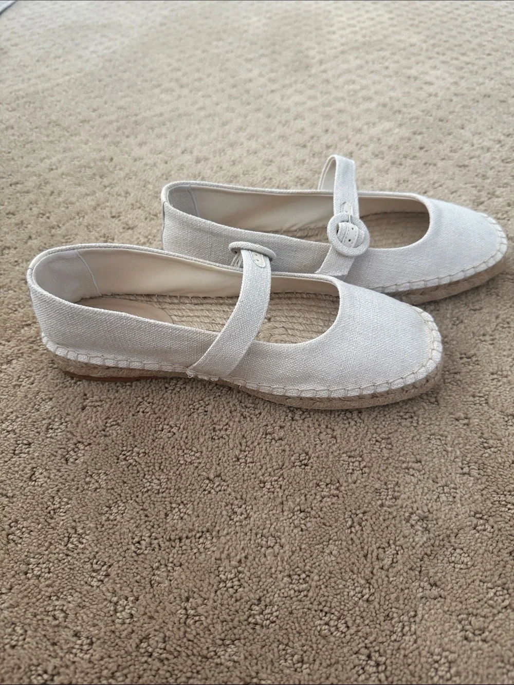 Women's Mary Jane Espadrille Flats in Off-White